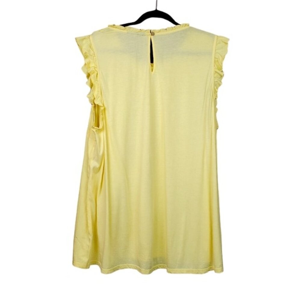 Lane Bryant Womens Sleeveless Yellow Floral Embroidered Top Size 22 NWT - Picture 3 of 5